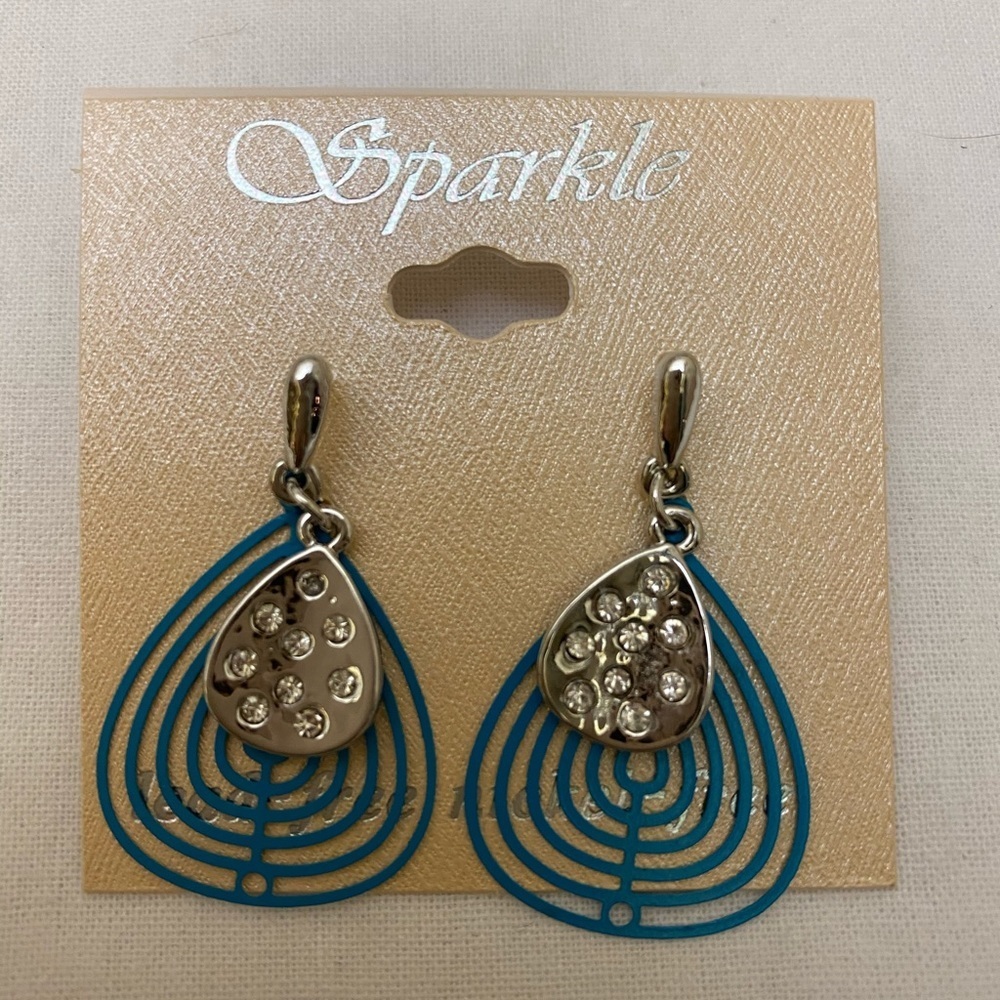 🔵4/$20 Fashion Earrings Silver / Blue Posts NIP